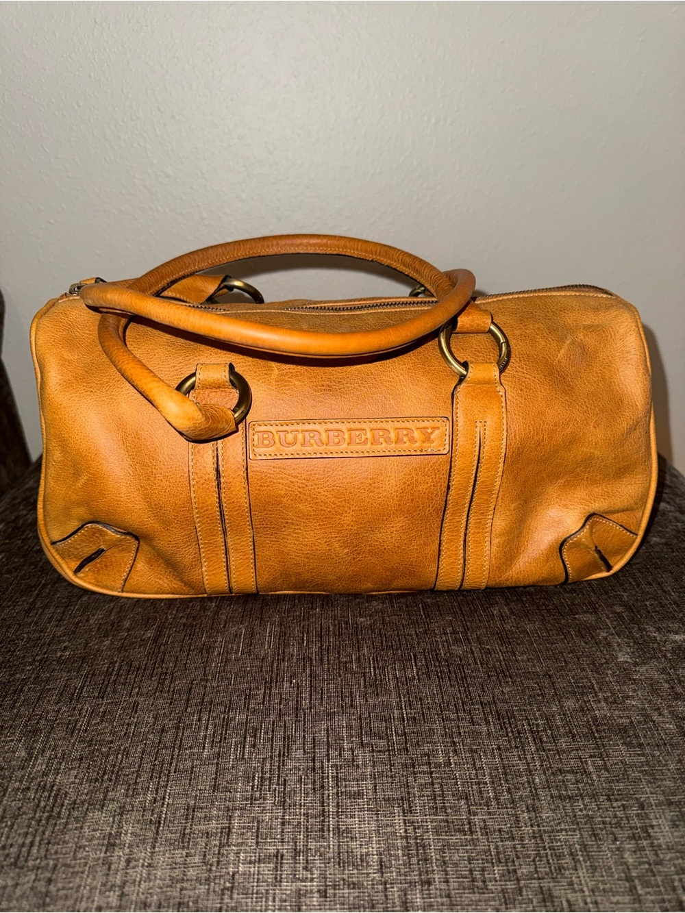 Burberry vintage leather bowling bag